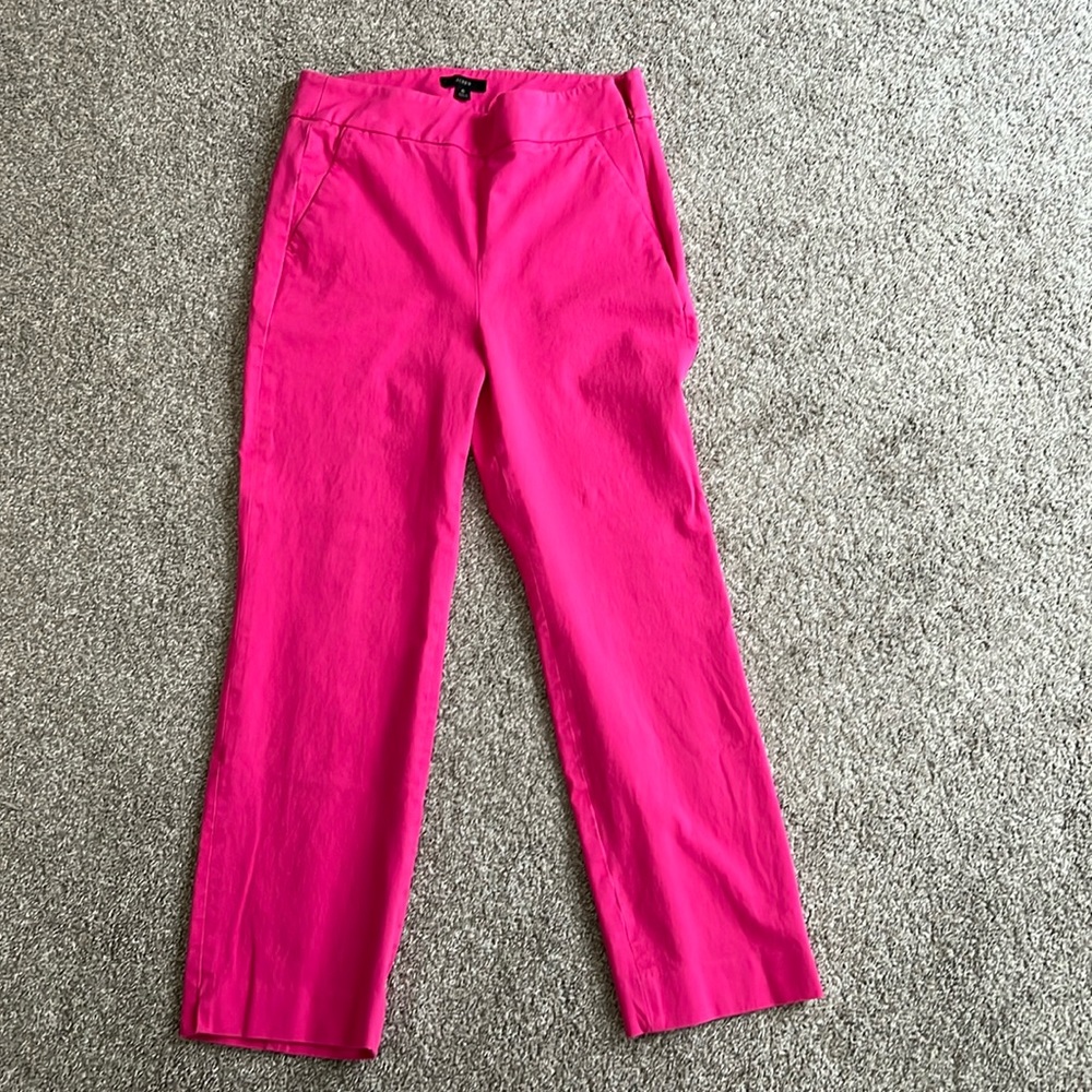 Pink J Crew cropped pants size 6